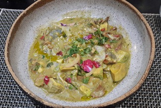 Ceviche de langostinos con sus esencias