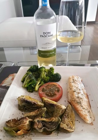 Con la tilapia y las verduras