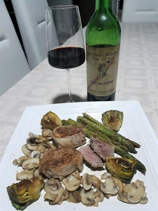 Con el solomillo de cerdo