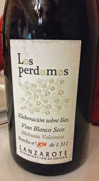 Los Perdomos elaboración sobre lias Malvasia volcanica 2018 DO Lanzarote