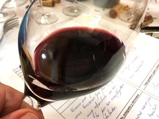 Color del vino en la copa