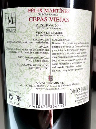 FÉLIX MARTÍNEZ Cepas Viejas 2014