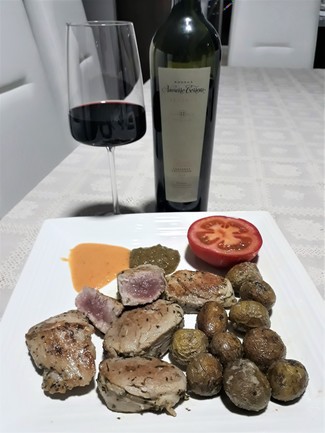 Con el solomillo de cerdo