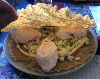 interior de la tarta de manzana