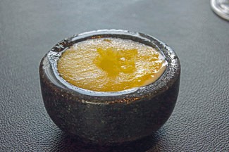 2° Postre: Limón, vainilla, mango y membrillo