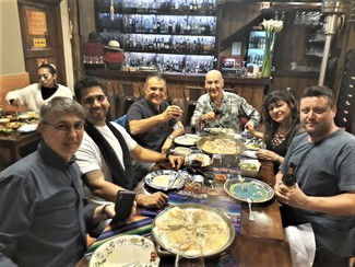 Ricos langostinos y maravillosa compañía