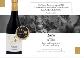 De Yanes Baboso Negro 2018 gana un Bacchus de Oro