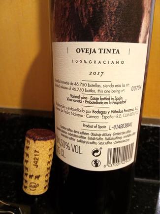 Oveja Tinta Graciano 2017