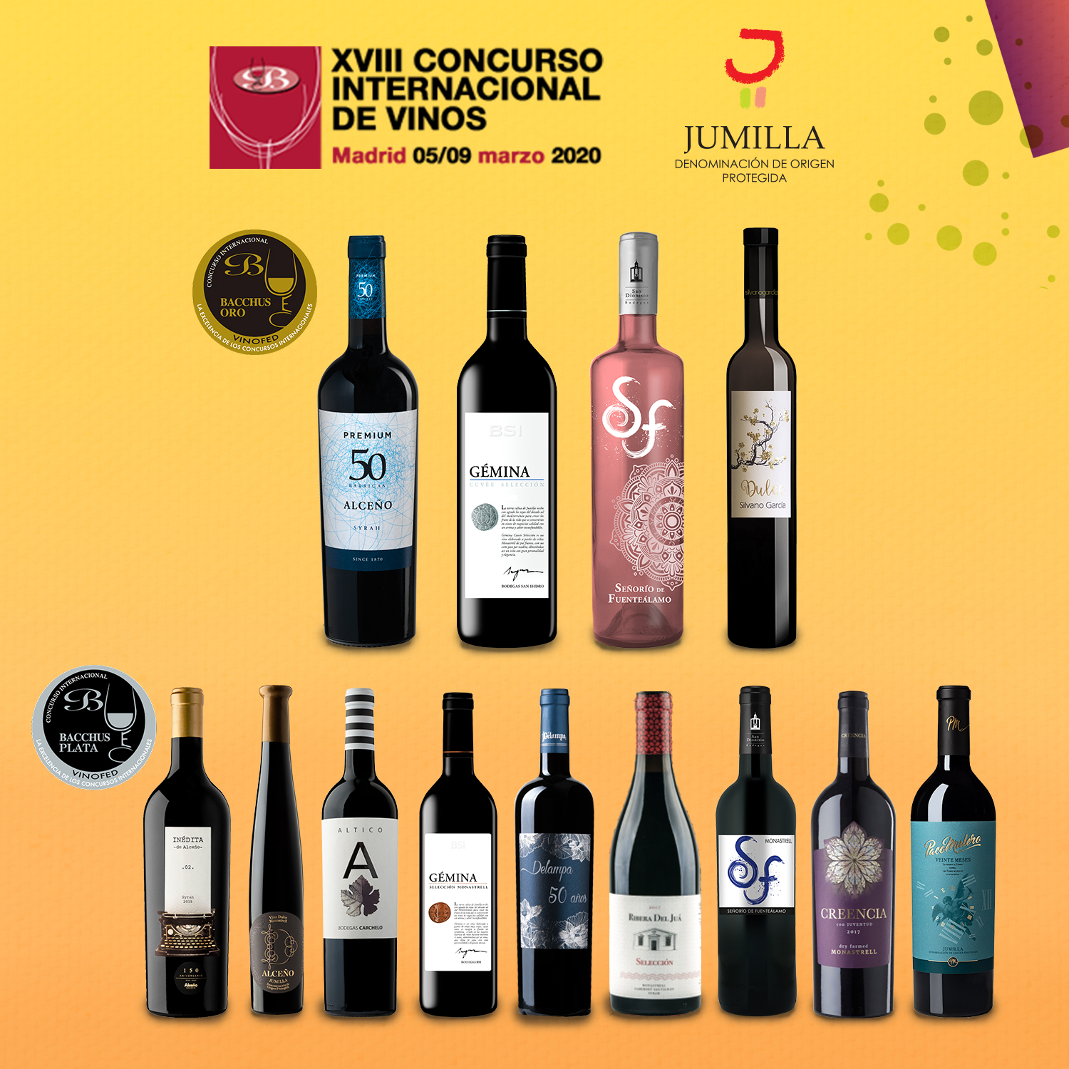 La DOP Jumilla suma 13 medallas en los premios Bacchus 2020