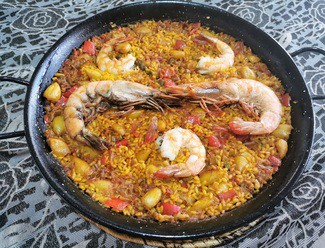 Paellita de chipirones y langostinos