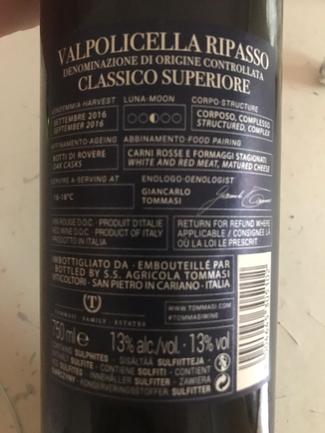 Tommasi Valpolicella "Ripasso" Classico Superiore 2016