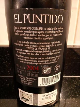 El Puntido 2004, DO Ca Rioja