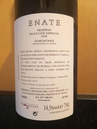 Enate Reserva Selección Especial 2009, DO Somontano