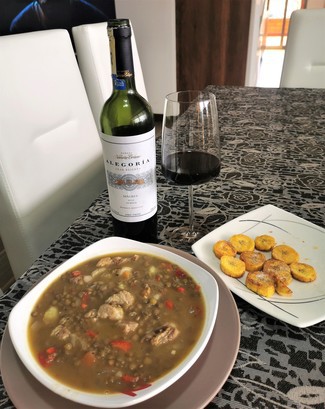 Con las lentejas y el "patacón pisao"