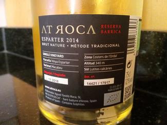 AT Roca Esparter 2014 Brut Nature Reserva Barrica Métode Tradicional, DO Clàssic Penedès
