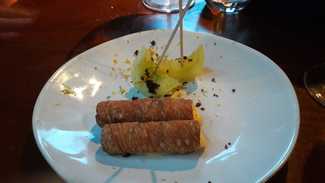 Canutillos y pinchos de manzana osmotizada