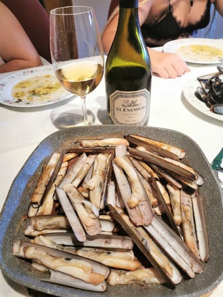 Con las navajas a la plancha