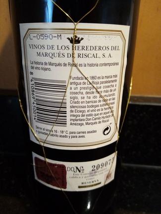 Marqués de Riscal Reserva 1996, DO Ca Rioja