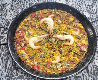 Paellita de langostinos y almejas