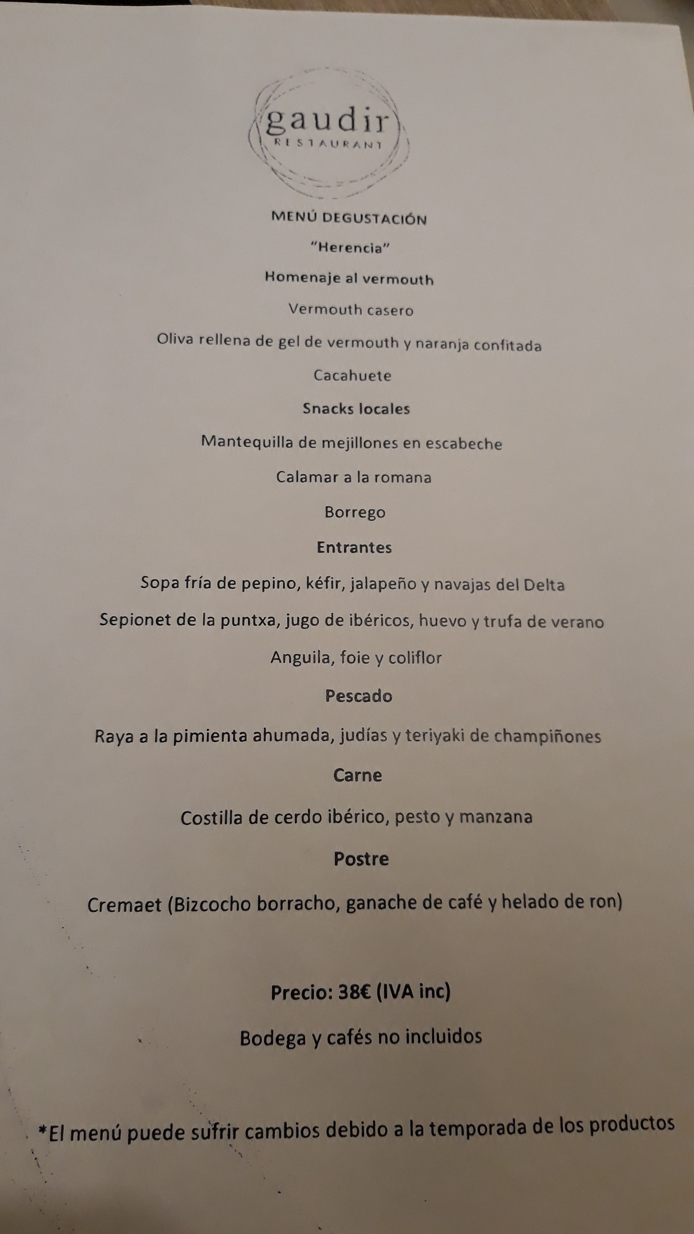 Restaurante GAUDIR Restaurant Alcossebre (Alcalà de Xivert)