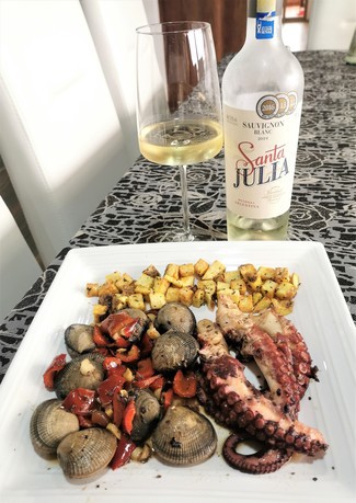 Con el pulpo y las almejas
