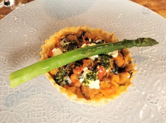 La tartaleta de ratatouille y roquefort