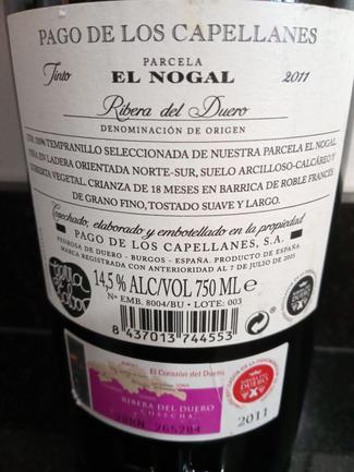 Pago de los Capellanes Parcela El Nogal 2011, DO Ribera del Duero