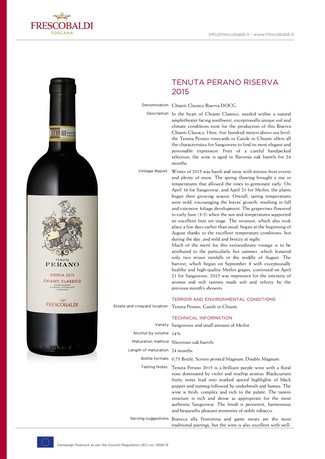 Frescobaldi Tenuta Perano "Chianti Classico Riserva" 2015 2015