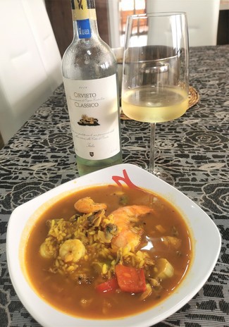 Con el caldoso de langostinos