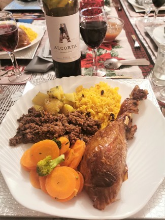 Con el muslote de pavo