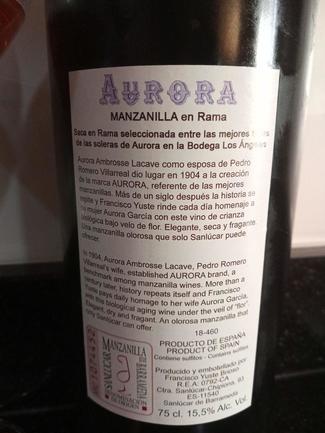 Aurora Manzanilla en Rama Saca Única BodeBoca Otoño 2018, DO Manzanilla Sanlúcar de Barrameda