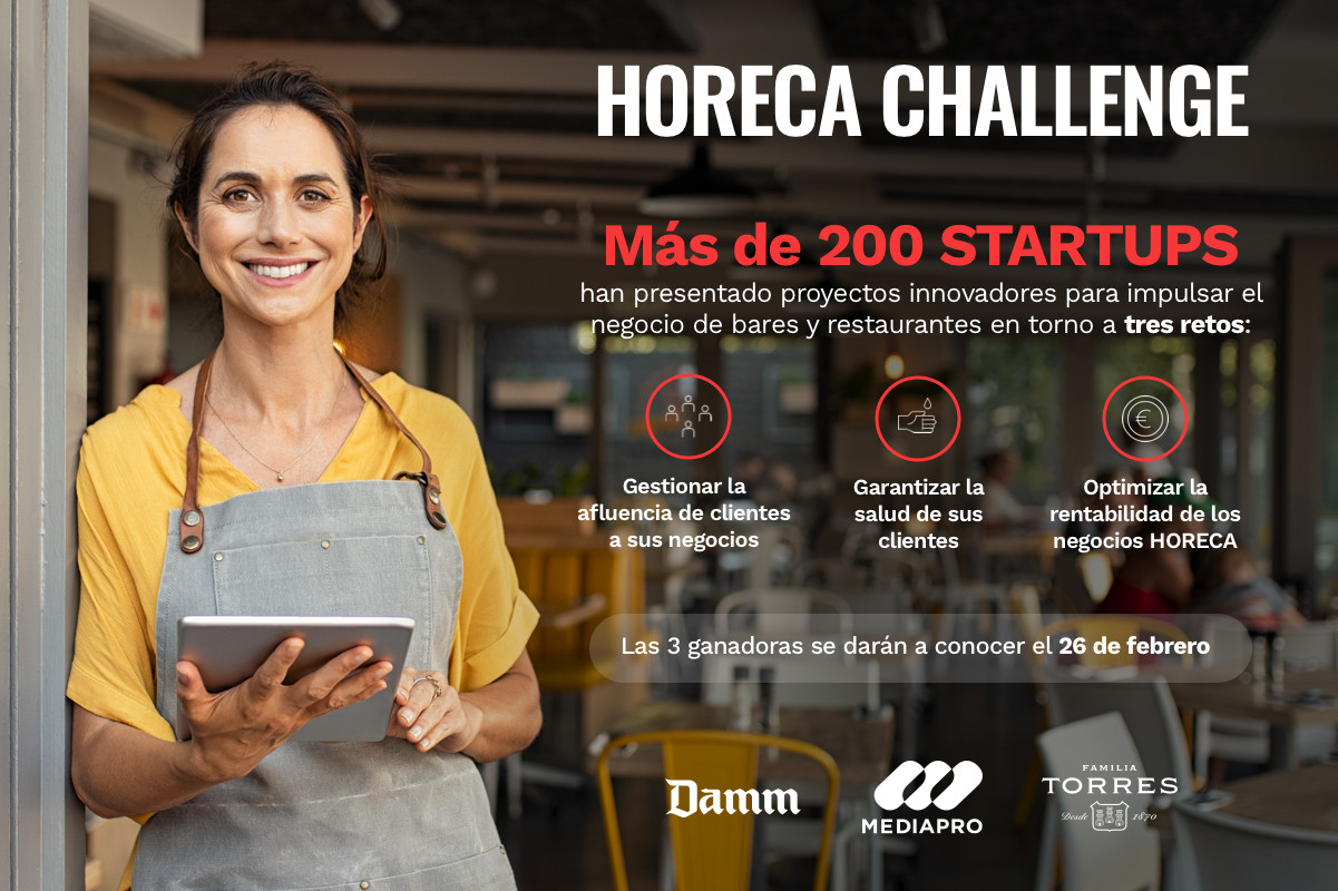 Mediapro, Damm y Familia Torres anuncian las startups finalistas de Horeca Challenge Mediapro, Damm y Familia Torres anuncian las startups finalistas de Horeca Challenge