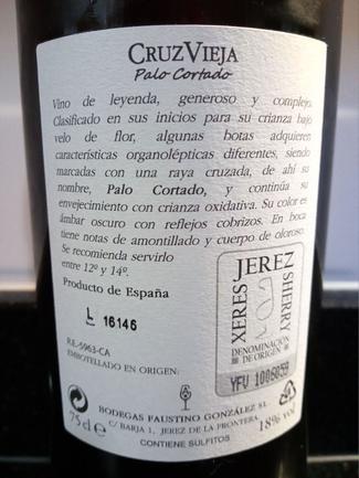 Cruz Vieja Palo Cortado en Rama, DO Jerez/Xérès/Sherry