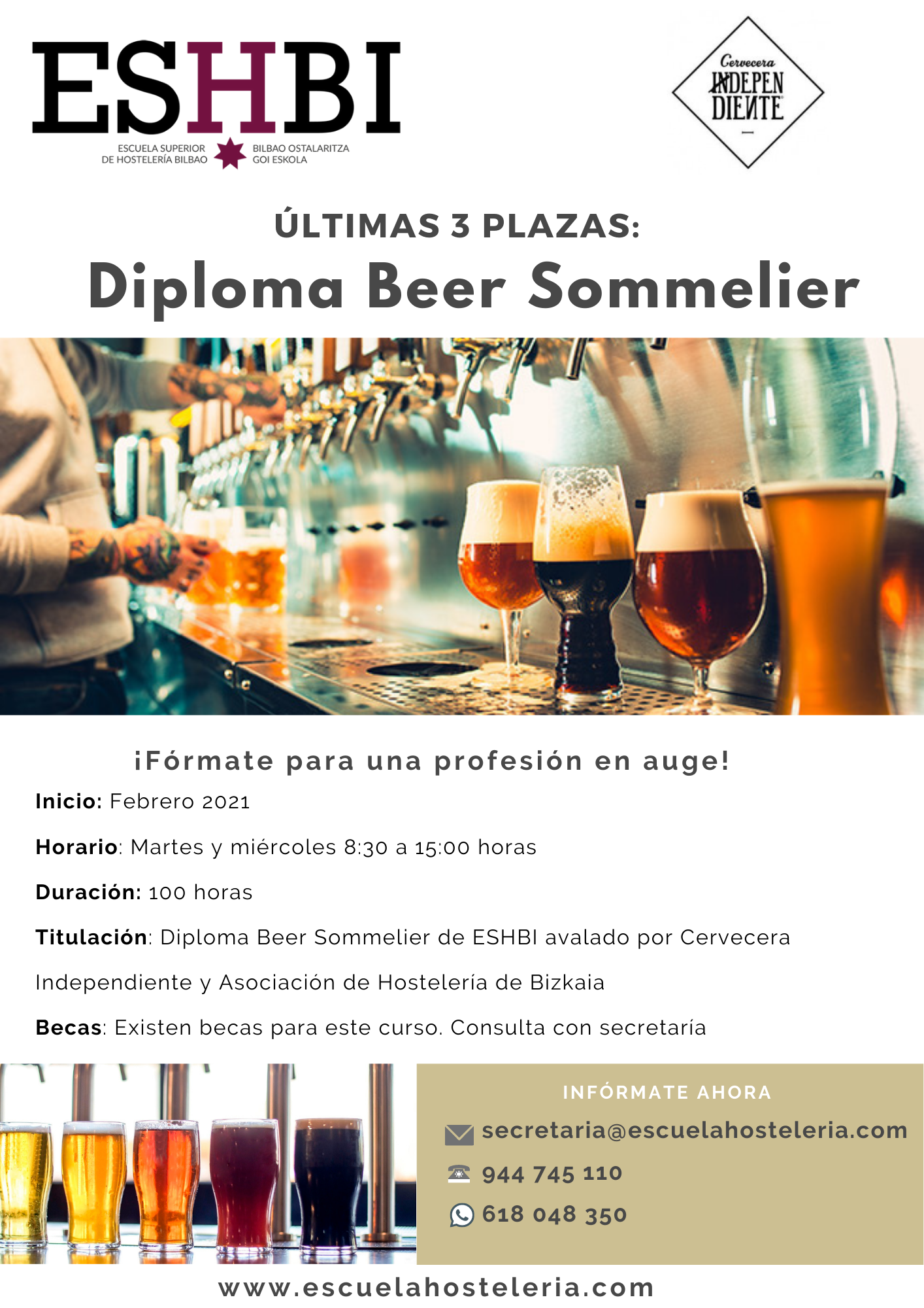 Próximo inicio del curso Beer Sommelier en Bilbao