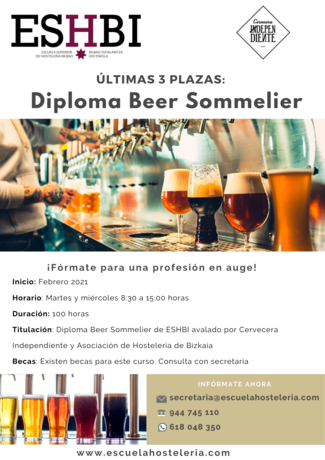 Próximo inicio del curso Beer Sommelier en Bilbao