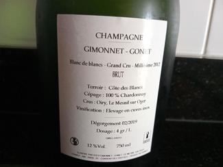 Champagne Gimonnet-Gonet Prestige Millésime Blanc de Blancs Grand Cru 2012, AOC Champagne