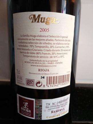 Muga Selección Especial Reserva 2005, DO Ca Rioja