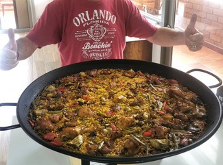 La paella de leña