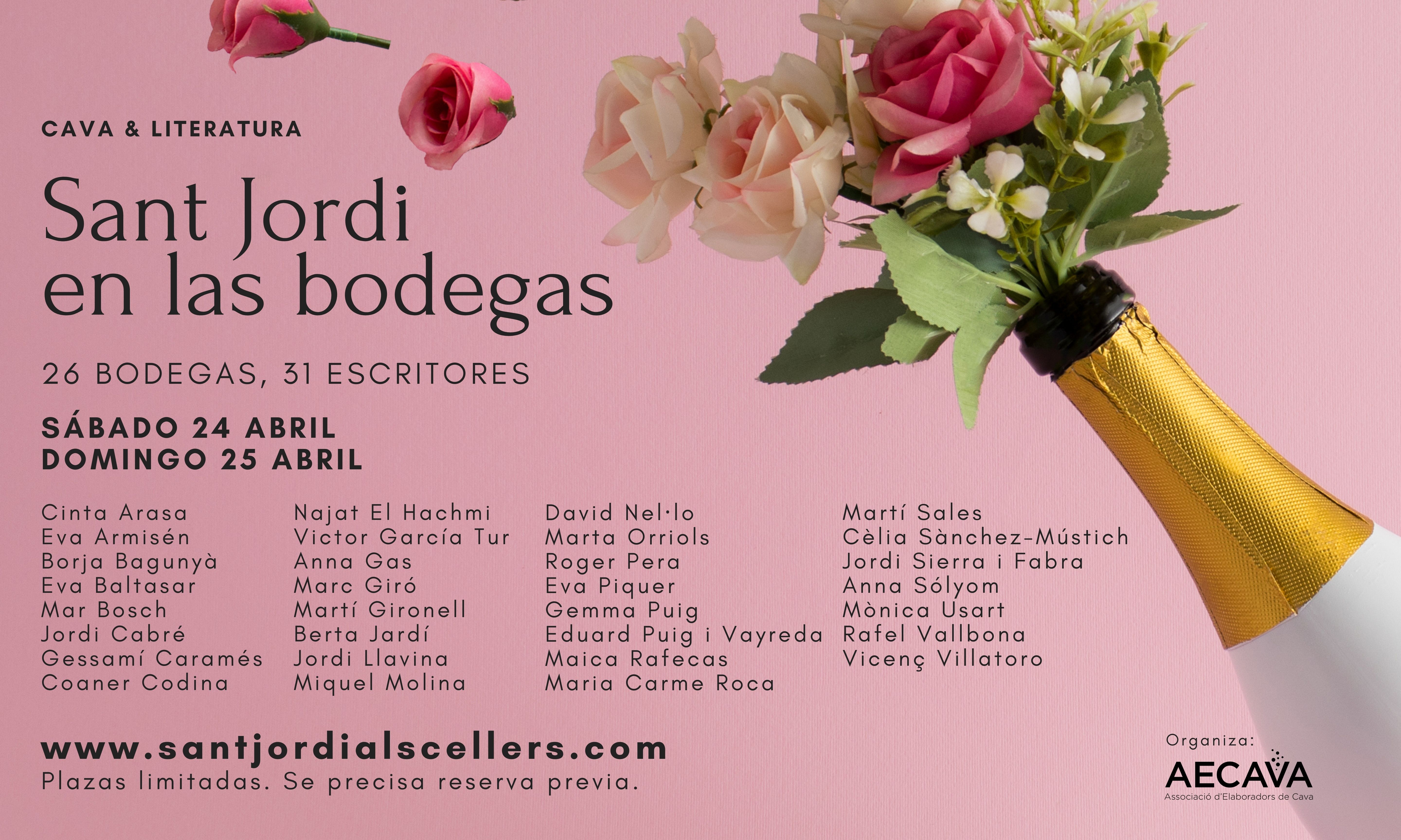 Un Sant Jordi en las bodegas con cava y escritores de renombre.