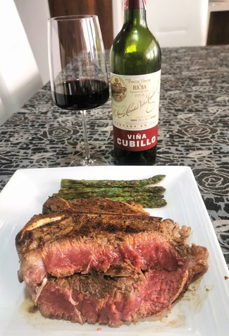 Con el Porterhouse steak a la salvia