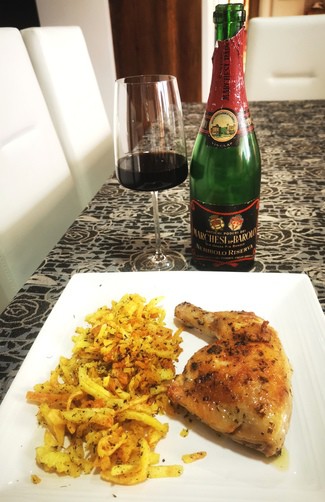 Con el pollo en masala