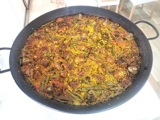 Paella de leña terminada
