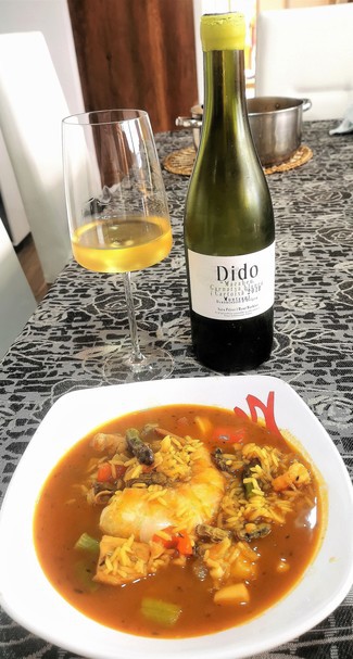 Con el caldoso de langostinos