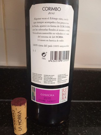 Corimbo 2015, DO Ribera del Duero
