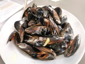 Los mejillones con crema de apio