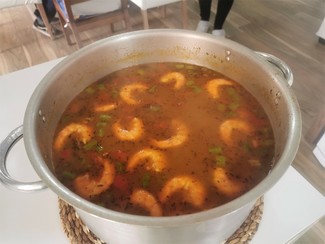 El caldoso de langostinos