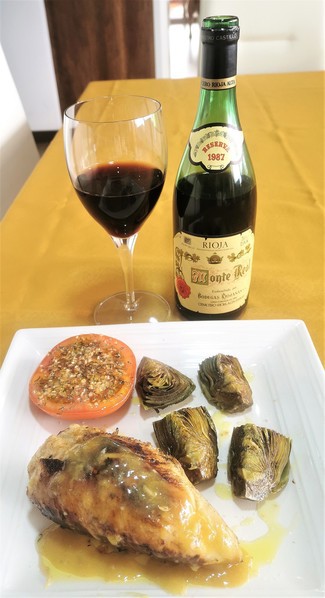Con la pechuguita de pollo a la naranja