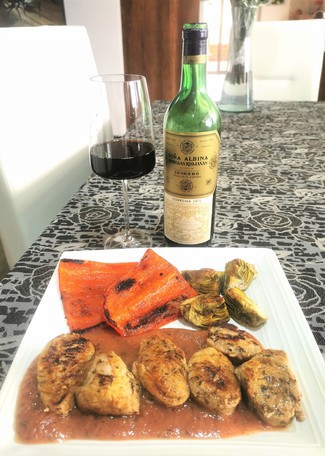 Con el solomillo de cerdo en salsa de guayaba