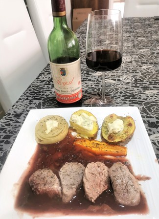 Con el solomillo de cerdo
