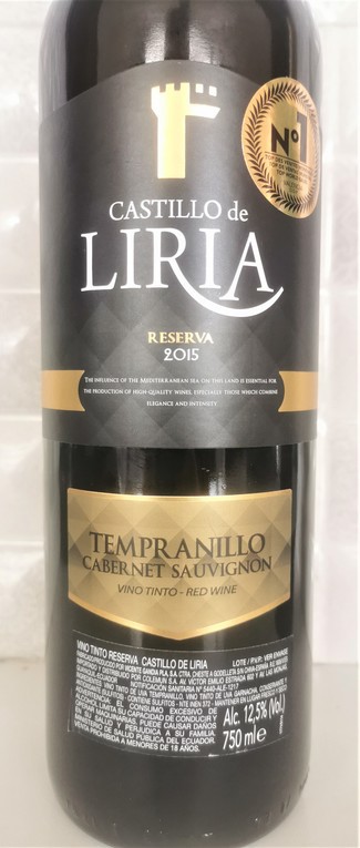 Castillo de Liria reserva tempranillo cabernet sauvignon 2015